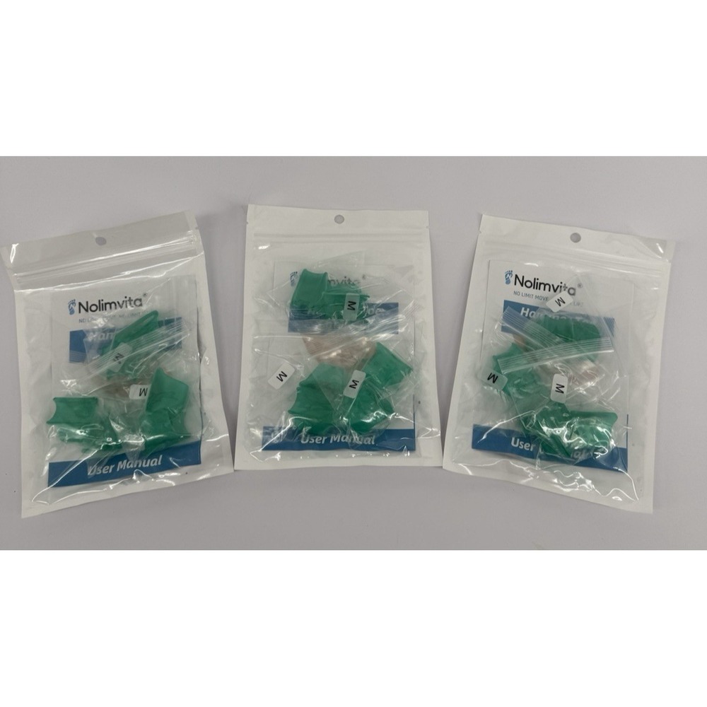 Nolimvita Hammer Toe Straightener 3 Pairs Green Silicone Gel Medium Size NEW